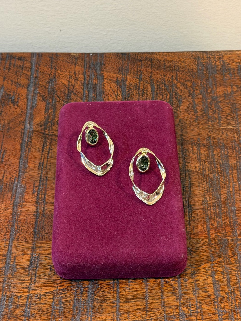 Alexis Bittar Grayish Black Crystal Stone Earrings